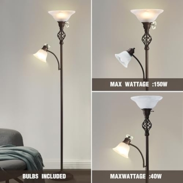 Elegant Torchiere Floor Lamp for Living Room and Bedroom