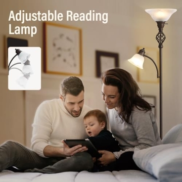 Elegant Torchiere Floor Lamp for Living Room and Bedroom