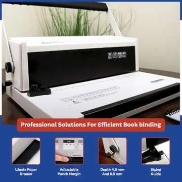 TruBind Manual Coil Binding Machine with Adjustable Side Margin | 20 Sheet Punch Capacity | Bind up to 440 Sheets with 4:1 Pitch | 2-Year Warranty | Heavy-Duty Coil Crimping Pliers Included