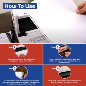 TruBind Manual Coil Binding Machine with Adjustable Side Margin | 20 Sheet Punch Capacity | Bind up to 440 Sheets with 4:1 Pitch | 2-Year Warranty | Heavy-Duty Coil Crimping Pliers Included