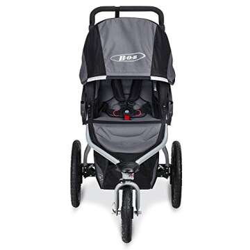 BOB Revolution Flex 2.0 Jogging Stroller - Up to 75 pounds - UPF 50+ Canopy - Adjustable Handlebar, Black