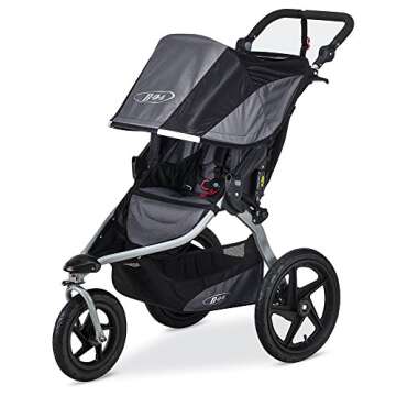 BOB Revolution Flex 2.0 Jogging Stroller - Up to 75 pounds - UPF 50+ Canopy - Adjustable Handlebar, Black