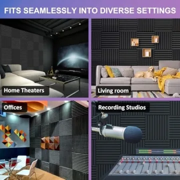 JBER 48-Pack Acoustic Foam Panels - Premium Soundproofing Solution