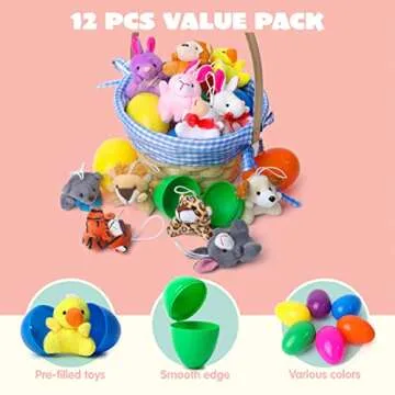 Plush Mini Stuffed Animals in Prefilled Easter Eggs