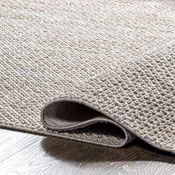 Rugs USA x Lauren Liess Zinnia Farmhouse Tasseled Area Rug, 5x8, Light Grey