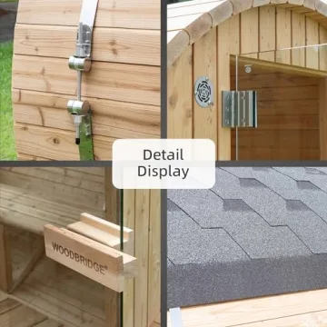 WOODBRIDGE 4-Person Barrel Sauna - Luxury Outdoor Relaxation