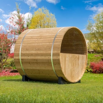 WOODBRIDGE 4-Person Barrel Sauna - Luxury Outdoor Relaxation