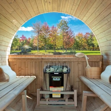 WOODBRIDGE 4-Person Barrel Sauna - Luxury Outdoor Relaxation