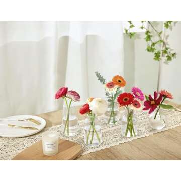 Mkono Propagation Vases for Plants, Set of 5 Small Glass Jar Planters for Hydroponic Cutting Flowers, Plant Station Bud Vases for Centerpieces Home Office Decor Gift