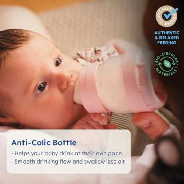 MAM Easy Start Matte Anti-Colic Baby Bottles, 5oz (2 Count), Slow Flow Nipples, Baby Girl