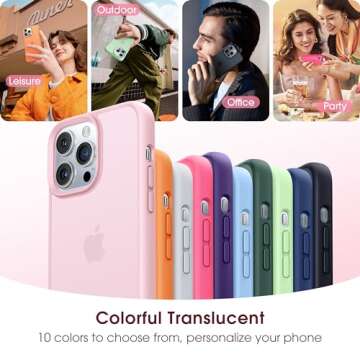 Alphex Colored Transluscent for iPhone 14 Pro Case, Sleek Cute Retro Design, German Quality Certific...