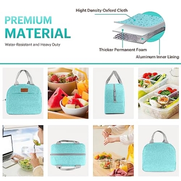 Insulated Lunch Bag for Adults - Aqua Green