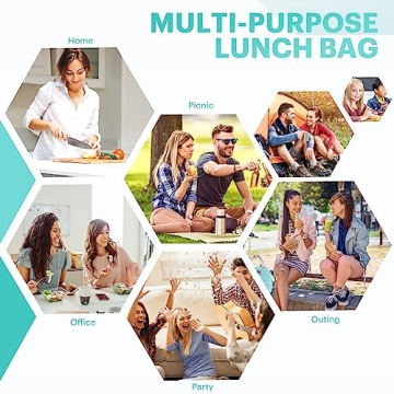 Insulated Lunch Bag for Adults - Aqua Green