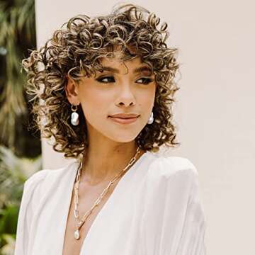 Long Pearl Earrings for Women 14K Gold Plated Pearl Dangle Earrings Hypoallergenic Elegant Wedding Pearl Tassel Earrings for Bridal (Baroque Pearl)