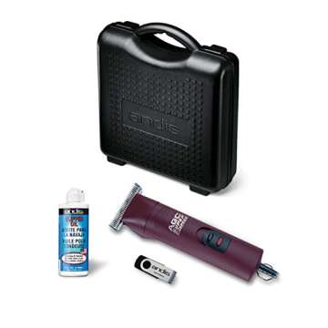 Andis – 22330, Professional AGC Super 2-Speed Horse Clipper with Detachable Blade - Cool & Quiet Running Design - Includes Ultra Edge Size T-84 Blade for Complete Horse Grooming - Burgundy