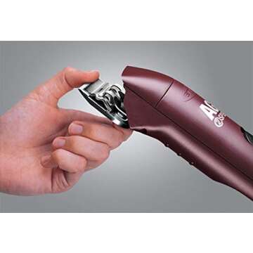 Andis – 22330, Professional AGC Super 2-Speed Horse Clipper with Detachable Blade - Cool & Quiet Running Design - Includes Ultra Edge Size T-84 Blade for Complete Horse Grooming - Burgundy