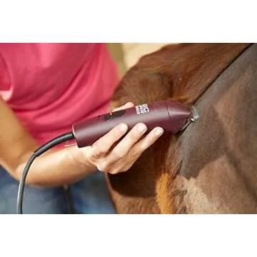 Andis – 22330, Professional AGC Super 2-Speed Horse Clipper with Detachable Blade - Cool & Quiet Running Design - Includes Ultra Edge Size T-84 Blade for Complete Horse Grooming - Burgundy