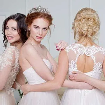 Didder Silver Tiaras for Women Bridal Tiara, Crystal Tiaras and Crowns for Women Princess Tiaras for Girls Birthday Crown for Prom Wedding Party Halloween Costume Hair Accessories Christmas Gift