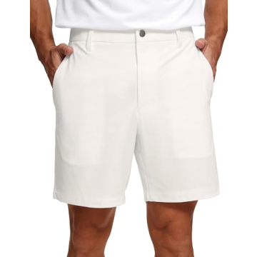 CRZ YOGA Men's All Day Comfy Golf Shorts - 7" Stretch Lightweight Flat Front for Casual Work with Po...