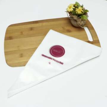 Webake 16 Inch Disposable Pastry Bag 100pcs Large Icing Piping Bags, Cake Decorating Bags Anti-Burst Cupcake Icing Bags for All Size Tips Couplers