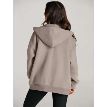 EFAN Women Oversized Zip Up Hoodie for Fall Comfort