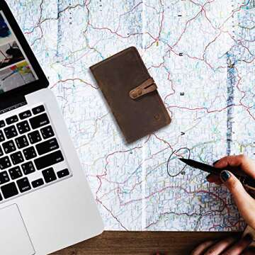 Travel Wallet with RFID Blocking Awesome Passport Wallet Credit Cards Holder Document Organizer Genuine Leather (Coffee)