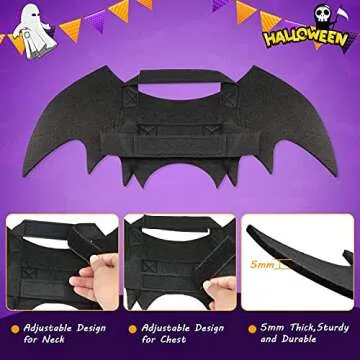 Rypet Dog Bat Costume - Halloween Pet Costume Bat Wings Cosplay Dog Costume Cat Costume for Party M