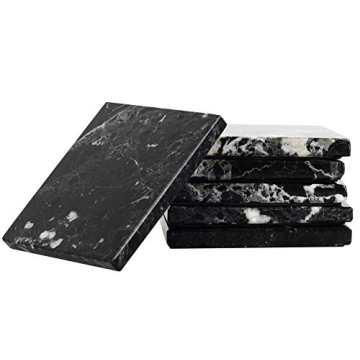 Radicaln Marble Coaster Plates Square 3.5" Inches Handmade Coasters for Kitchen Caddy Drinkware Coas...