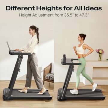 UREVO Foldable Smart Treadmill with Adjustable Desk for Active Lifestyle