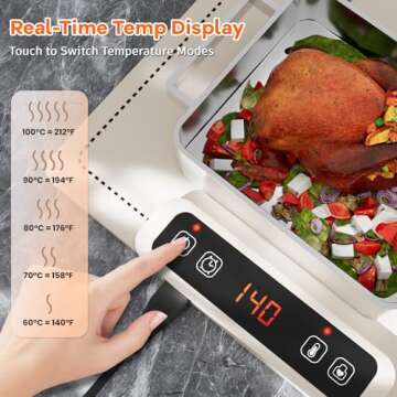 Portable Food Warming Mat for Food: Electric Real-Time Temp Display Food Warmers for Parties, Buffet...
