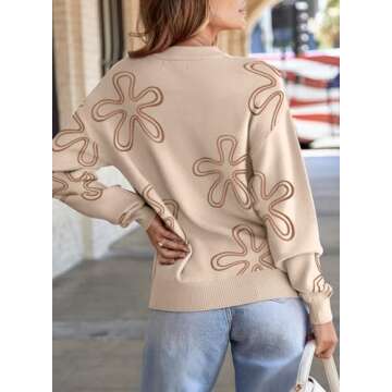 Dokotoo Cozy Floral Print Sweater for Women