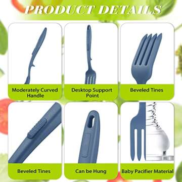 Mixweer 2 Pcs Silicone Flexible Fork 11.6 Inch Silicone Heat Resistant Cooking Fork Large Kitchen No...