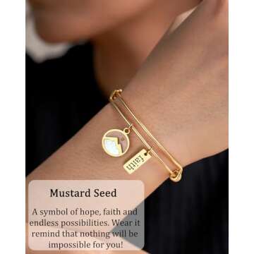 JOGDIAM Christian Gifts for Women Mustard Seed Bracelet Jewelry Birthday Gifts for Teenager Faith Re...