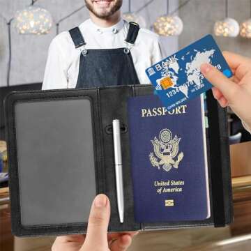 ACdream RFID BLOCKING Passport Holder Travel Wallet - Premium PU Leather Cover Passport book with Ca...