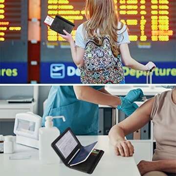 ACdream RFID BLOCKING Passport Holder Travel Wallet - Premium PU Leather Cover Passport book with Card Holder, Pen Slot, Keep Organization, and Travel Essentials for Women/Men, Black