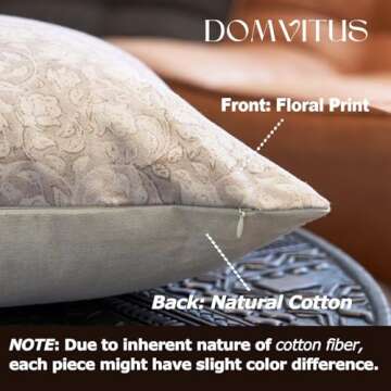 DOMVITUS Floral Pillow Covers 18x18, Throw Pillows for Couch, Floral Print Pillow Cover, Decorative ...