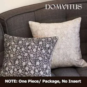 DOMVITUS Floral Pillow Covers 18x18, Throw Pillows for Couch, Floral Print Pillow Cover, Decorative Neutral Accent Throw Pillow Covers for Living Room, 1PC, Neutral