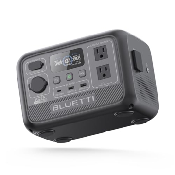 BLUETTI AC2A Portable Power Station, 204Wh LiFePO4 Battery Backup w/ 2 300W (600W Power Lifting) AC ...