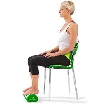 ProsourceFit Acupressure Mat and Pillow Set for Back/Neck Pain Relief and Muscle Relaxation, Large - Green/White