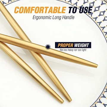 Elegant 20 Pcs Gold Silverware Set, Durable Stainless Steel