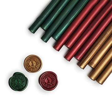 Christmas Premium Glue Gun Sealing Wax for Wax Seal Stamps, Letters, Wedding Invitations-Pack of 12