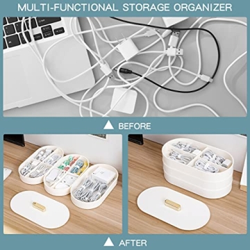 Yesesion Stackable Plastic Cord Organizer Box with Ties