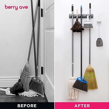 Berry Ave Broom Holder Wall Mount and Organizer
