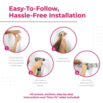 Berry Ave Broom Holder Wall Mount and Organizer