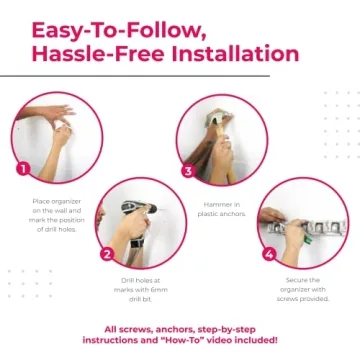 Berry Ave Broom Holder Wall Mount and Organizer