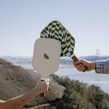 Picklish Pickleball Wavy Checks Paddle | Fiberglass Surface with High Grit and Spin, Extended Handle, 11mm, Comfort Grip, Luxury, Stylish, Performant Pickleball Rackets