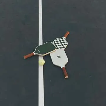 Picklish Pickleball Wavy Checks Paddle | Fiberglass Surface with High Grit and Spin, Extended Handle, 11mm, Comfort Grip, Luxury, Stylish, Performant Pickleball Rackets