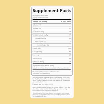 Clean Simple Eats Simply Vanilla Whey Protein Powder, Natural Sweetened and Cold-Processed Whey Protein Powder, 20 Grams of Protein (30 Servings)