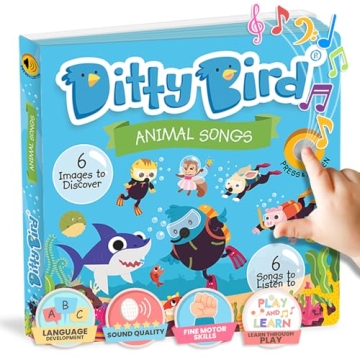 Ditty Bird Animal Songs Book for Toddlers – Interactive Sound Book with Baby Shark & More | Musica...