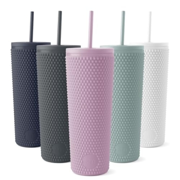 Sleek Simple Modern Studded Tumbler with Lid and Straw